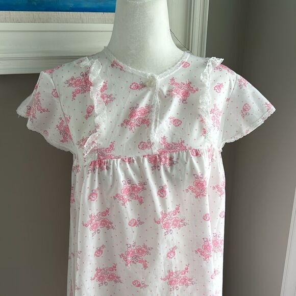 Vintage Pink Floral Short Nightgown Large - Picture 3 of 10